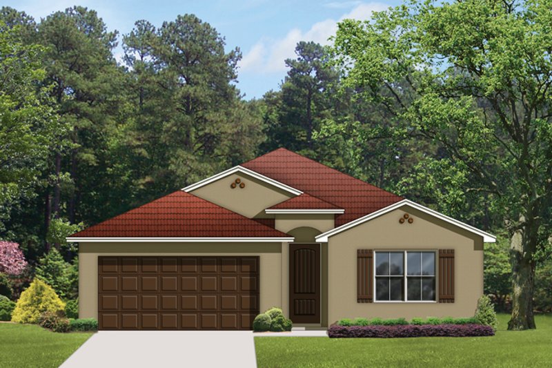 Dream House Plan - Exterior - Front Elevation 3 for Mediterranean House Plan #1058-56 - 4 bed, 2 bath