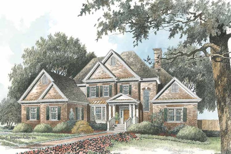 Dream House Plan - Colonial Exterior - Front Elevation Plan #429-414