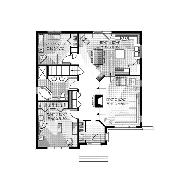 House Plan Design - Craftsman Floor Plan - Main Floor Plan #23-2414