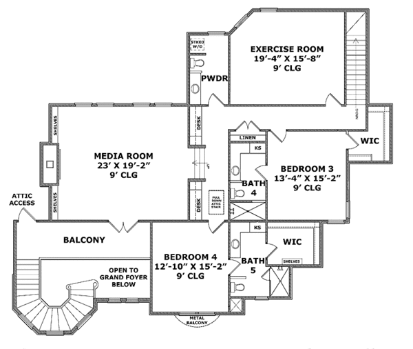 House Design - Mediterranean Floor Plan - Upper Floor Plan #952-209