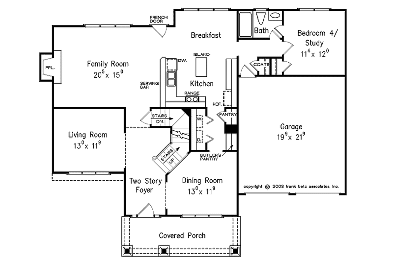 Home Plan - Floor Plan - Main Floor for Craftsman House Plan #927-925 - 4 bed, 3 bath