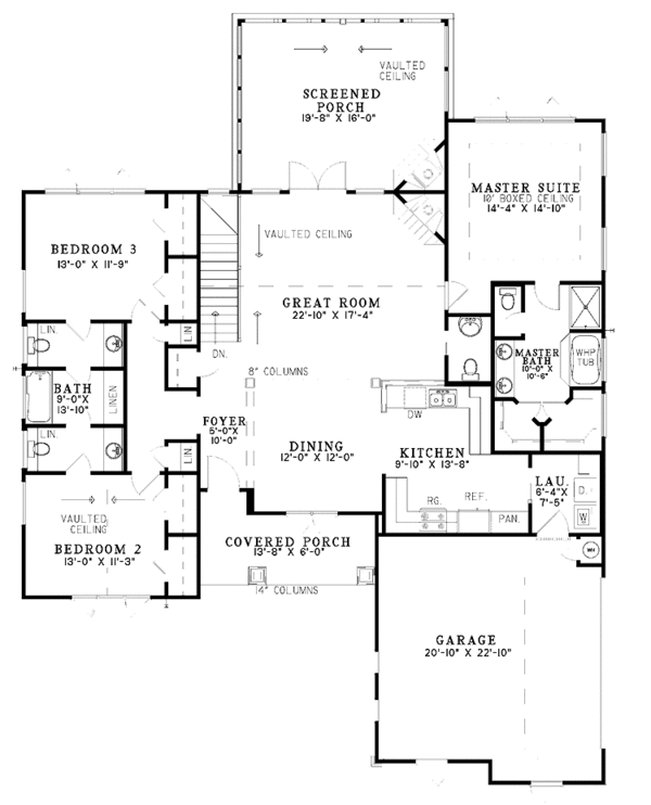 House Plan Design - Country Floor Plan - Main Floor Plan #17-3290