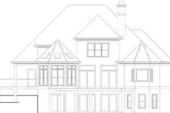 Exterior - Rear Elevation for European House Plan #71-135 - 4 bed, 3.5 bath