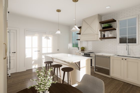 Interior - Family Room for Farmhouse House Plan #23-2396 - 4 bed, 2 bath