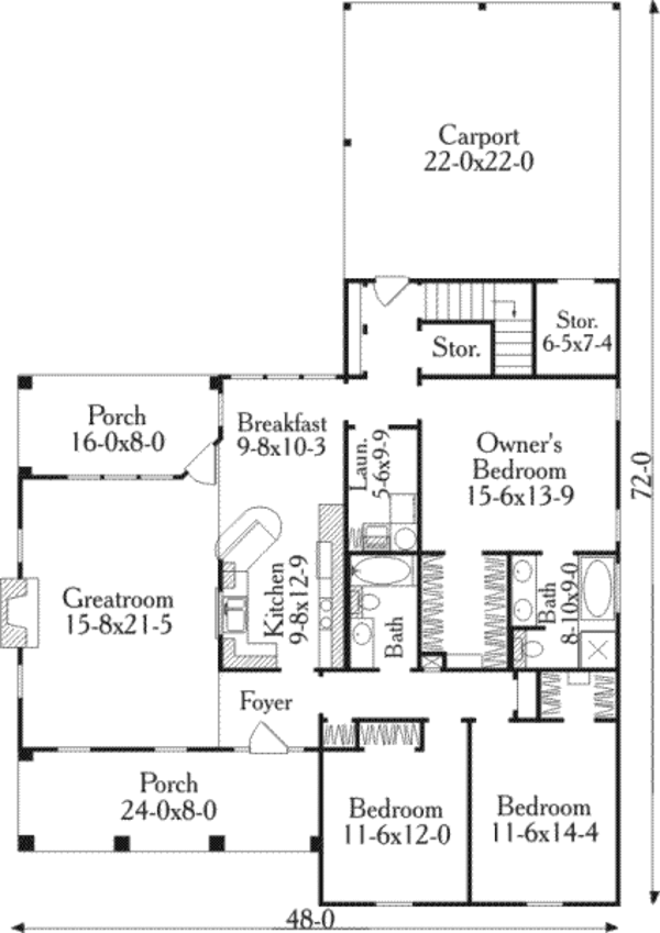 Home Plan - Country Floor Plan - Main Floor Plan #406-245
