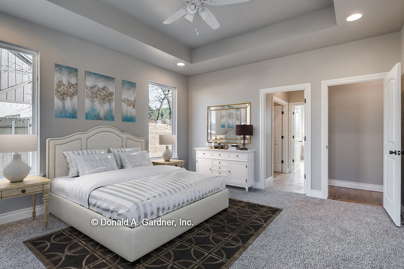 Architectural House Design - Interior - Master Bedroom for Farmhouse House Plan #929-1070 - 4 bed, 3 bath