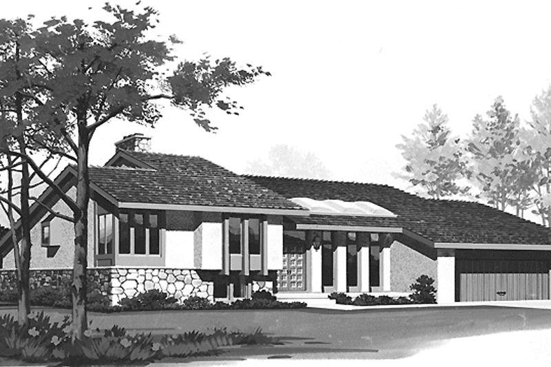 House Blueprint - Contemporary Exterior - Front Elevation Plan #72-786