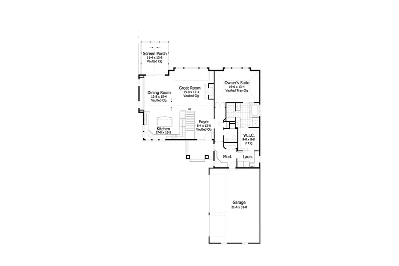 Home Plan - Floor Plan - Main Floor for Ranch House Plan #51-1062 - 3 bed, 2.5 bath