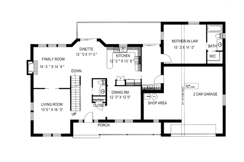 Dream House Plan - Floor Plan - Main Floor for Country House Plan #117-835 - 5 bed, 5.5 bath