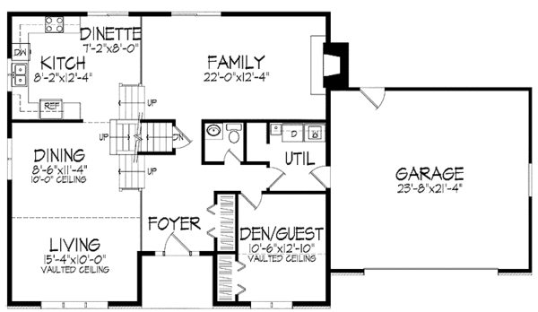 Home Plan - Contemporary Floor Plan - Main Floor Plan #51-697