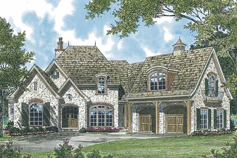 Home Plan - Exterior - Front Elevation 3 for European House Plan #453-543 - 3 bed, 3.5 bath
