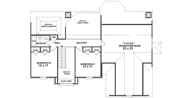 European Floor Plan - Upper Floor Plan #81-508