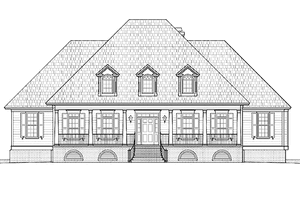Exterior - Front Elevation 3 for Traditional House Plan #1054-9 - 4 bed, 5.5 bath