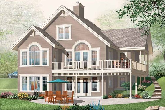 Exterior - Front Elevation 3 for European House Plan #23-2421 - 5 bed, 3 bath