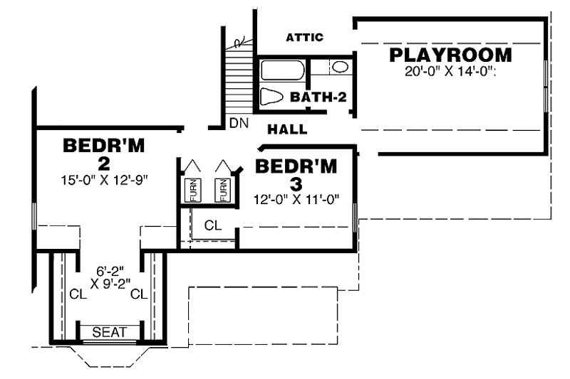 Home Plan - Floor Plan - Upper Floor for Victorian House Plan #34-246 - 3 bed, 2.5 bath