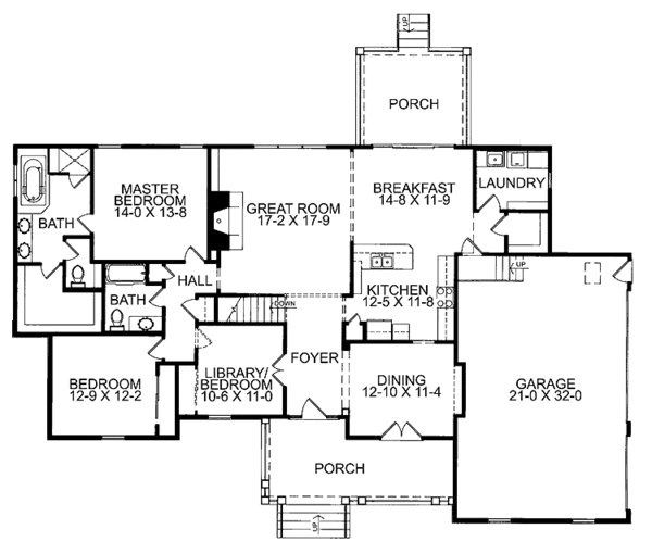 House Design - Country Floor Plan - Main Floor Plan #46-781