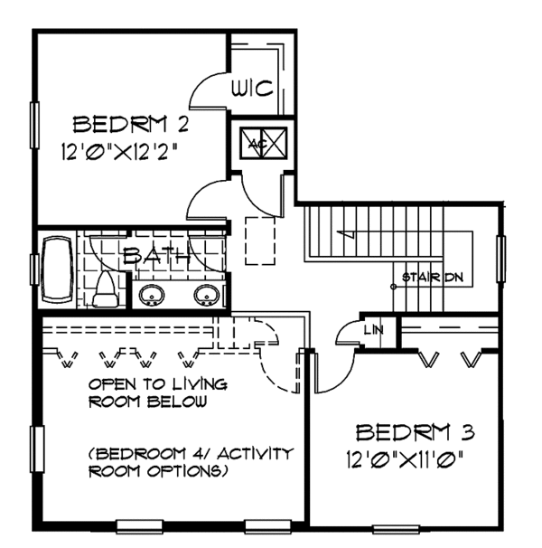 Architectural House Design - Classical Floor Plan - Upper Floor Plan #999-153
