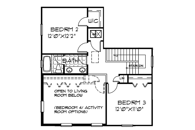 Home Plan - Floor Plan - Upper Floor for Classical House Plan #999-153 - 3 bed, 3 bath