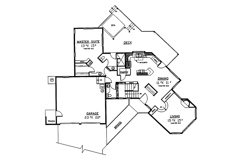Architectural House Design - Floor Plan - Main Floor for Country House Plan #60-801 - 3 bed, 2.5 bath