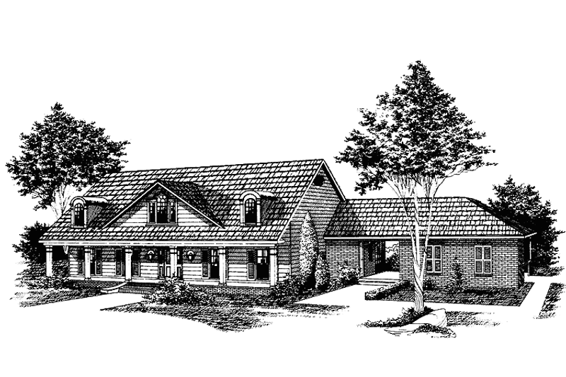 Architectural House Design - Country Exterior - Front Elevation Plan #15-365