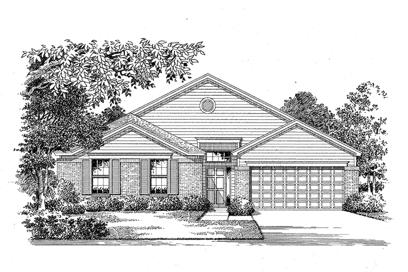 Architectural House Design - Ranch Exterior - Front Elevation Plan #999-37