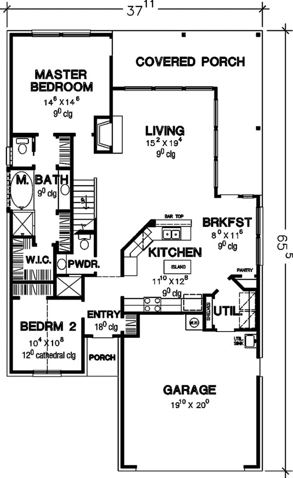 Architectural House Design - Traditional Floor Plan - Main Floor Plan #472-391