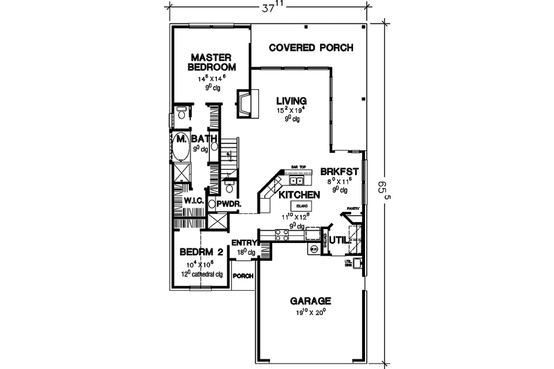 Architectural House Design - Floor Plan - Main Floor for Traditional House Plan #472-391 - 3 bed, 2.5 bath