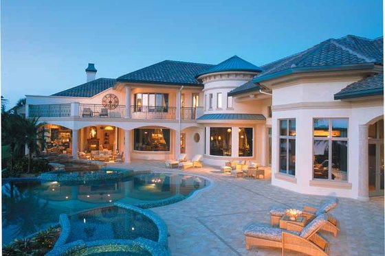 Exterior - Rear Elevation for Mediterranean House Plan #930-330 - 4 bed, 4.5 bath
