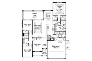 Floor Plan - Main Floor for Farmhouse House Plan #938-106 - 4 bed, 2 bath