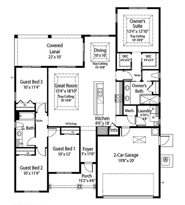Architectural House Design - Farmhouse Floor Plan - Main Floor Plan #938-106