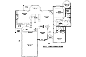 Floor Plan - Main Floor for European House Plan #81-1324 - 4 bed, 4 bath