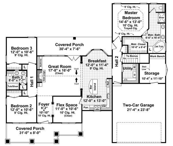 Farmhouse Floor Plan - Main Floor Plan #21-513