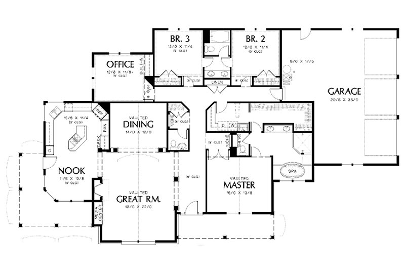 Dream House Plan - Floor Plan - Main Floor for Traditional House Plan #48-234 - 3 bed, 2.5 bath