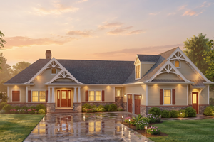 Exterior - Front Elevation for Craftsman House Plan #119-425 - 4 bed, 3.5 bath