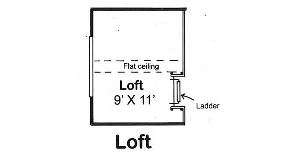 Floor Plan - Upper Floor for Country House Plan #312-545 - 2 bed, 1 bath