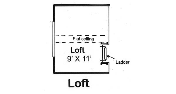 Floor Plan - Upper Floor for Country House Plan #312-545 - 2 bed, 1 bath