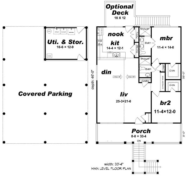 Beach Floor Plan - Main Floor Plan #932-105