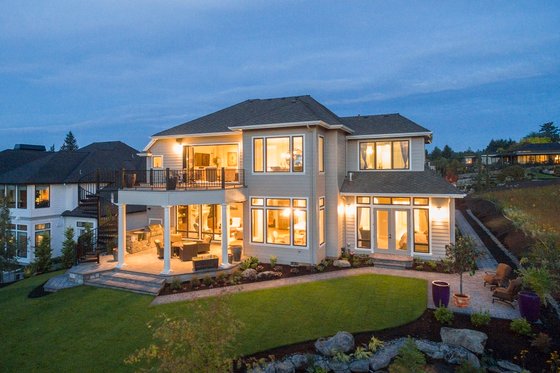 Exterior - Rear Elevation 1 for European House Plan #48-650 - 4 bed, 4.5 bath