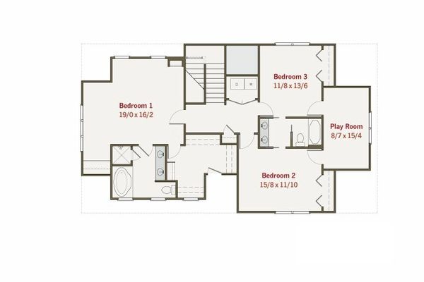 Craftsman Floor Plan - Upper Floor Plan #461-11