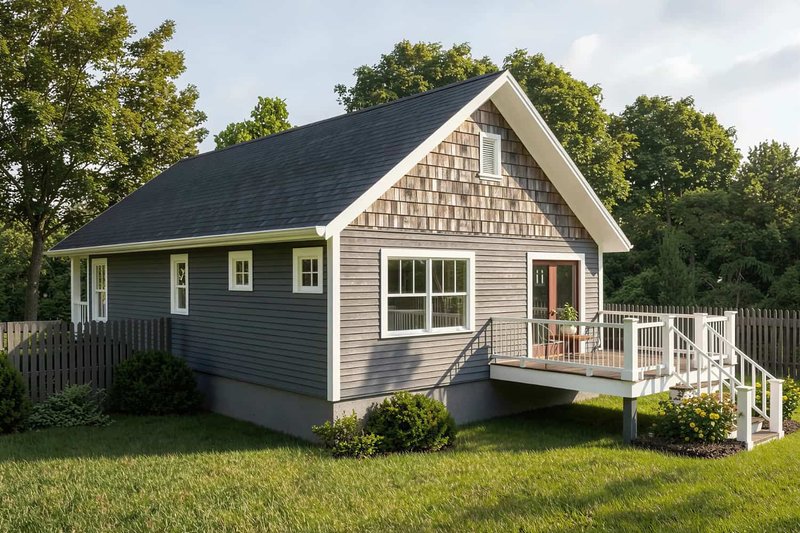 Dream House Plan - Exterior - Rear Elevation 1 for Cottage House Plan #79-108 - 2 bed, 1 bath