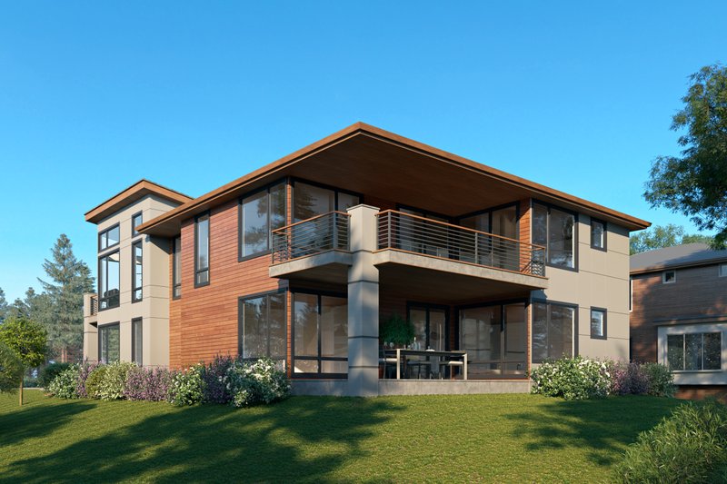 Architectural House Design - Exterior - Rear Elevation for Contemporary House Plan #1066-188 - 4 bed, 4 bath