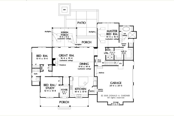 House Blueprint - Farmhouse Floor Plan - Main Floor Plan #929-1169