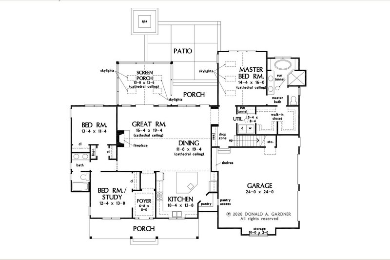 Home Plan - Floor Plan - Main Floor for Farmhouse House Plan #929-1169 - 3 bed, 2 bath