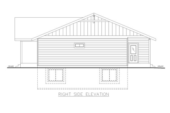 Exterior - Other Elevation 1 for Bungalow House Plan #117-1079 - 3 bed, 2 bath