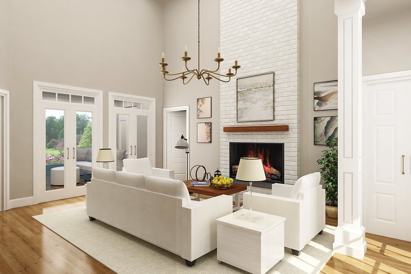 Architectural House Design - Interior - Family Room 1 for Farmhouse House Plan #45-584 - 3 bed, 2 bath
