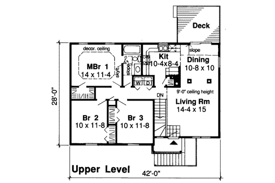 Floor Plan - Main Floor for Traditional House Plan #312-313 - 3 bed, 1.5 bath