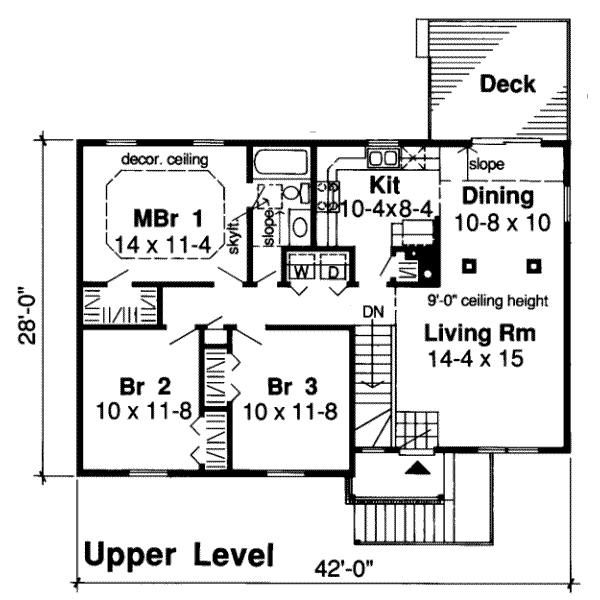 Floor Plan - Main Floor for Traditional House Plan #312-313 - 3 bed, 1.5 bath