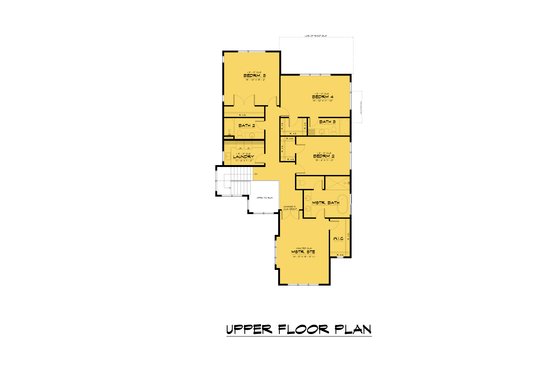 Floor Plan - Upper Floor for Farmhouse House Plan #1066-249 - 5 bed, 4.5 bath