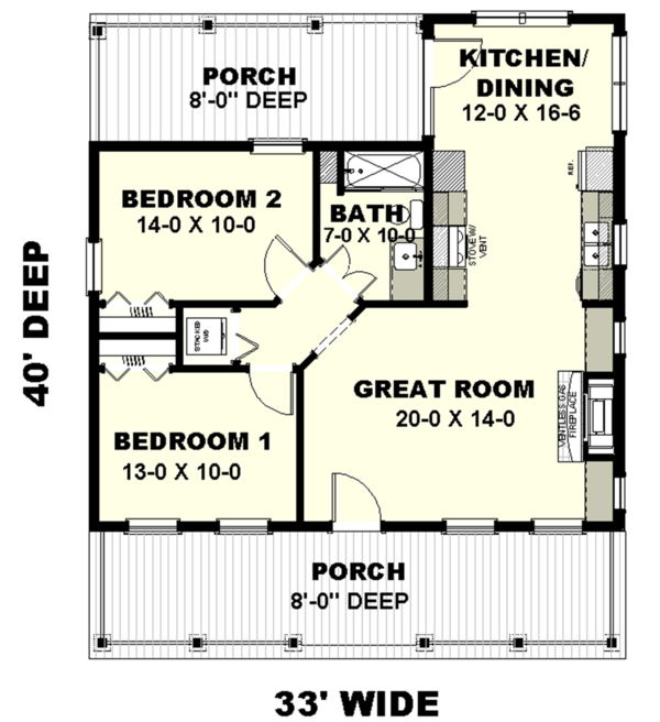 Architectural House Design - Traditional Floor Plan - Main Floor Plan #44-223