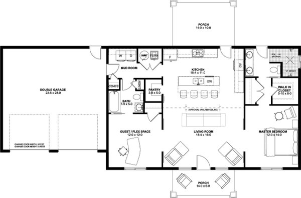 House Blueprint - Farmhouse Floor Plan - Main Floor Plan #126-239